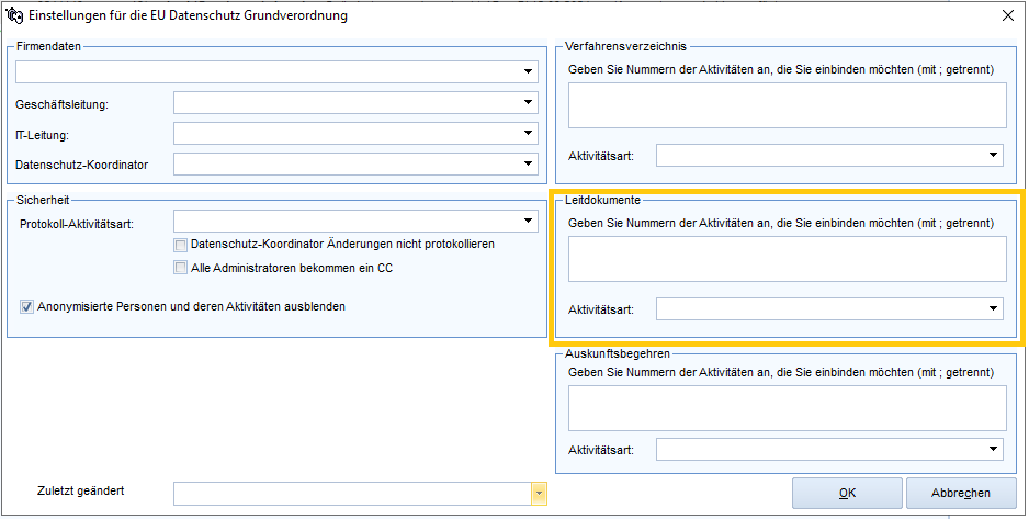 DSGVO-Leitdokumente-Datenschutz-Einstellungen