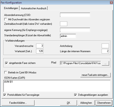 Installationsanleitung-Faxserver-Konfigurationen